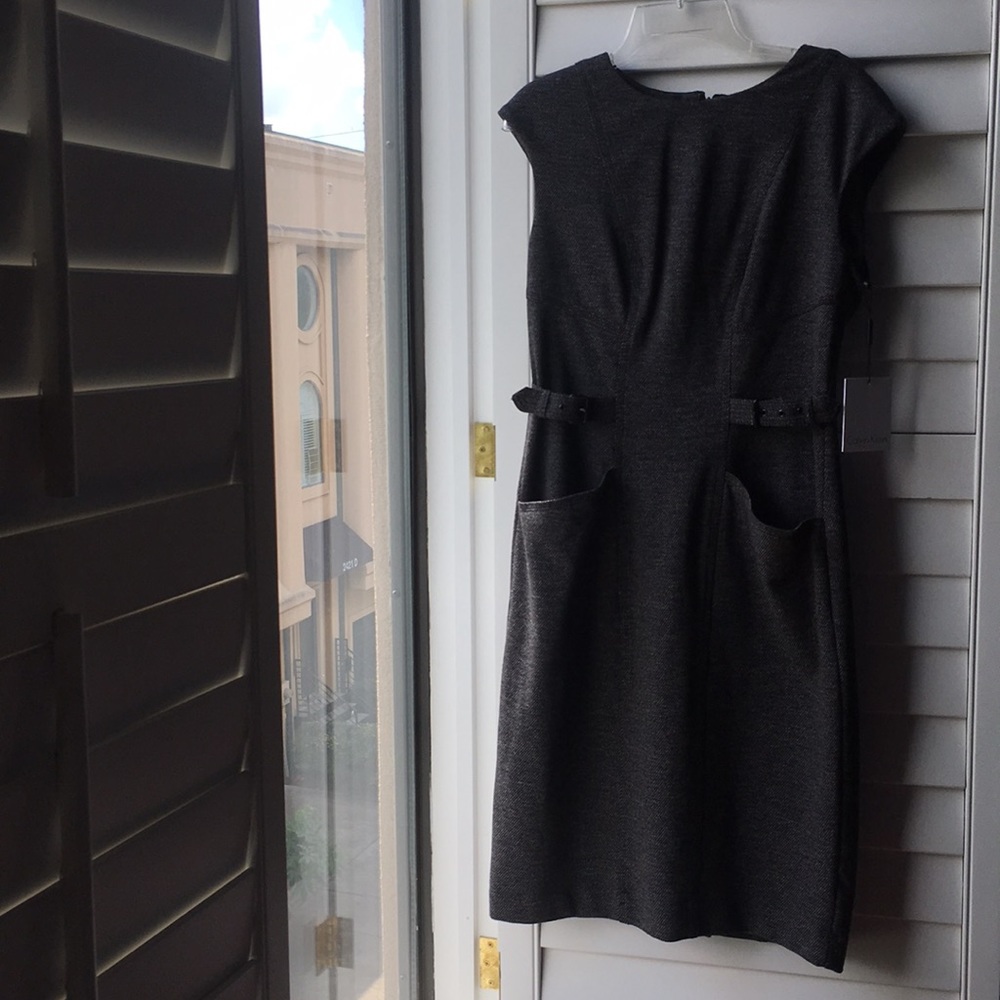 New Gray/black Calvin Klein dress with pockets
